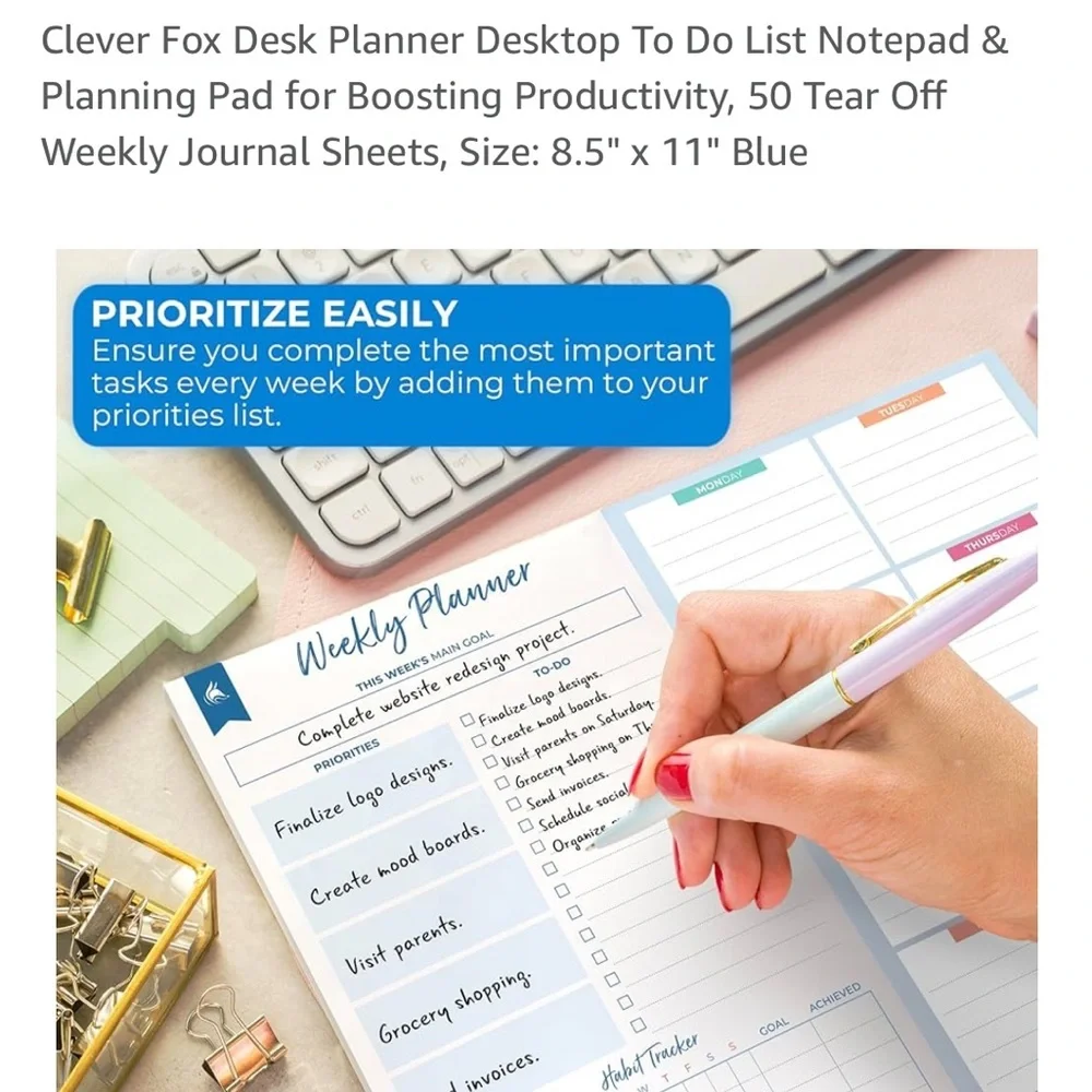 Blue Desk Planner Notepad